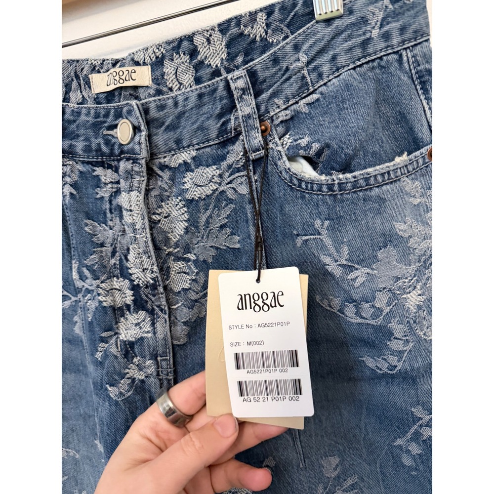 ANGGAE Flower Jacquard Artist Denim Pants – Size Medium (002) – NWT - Picture 4 of 8